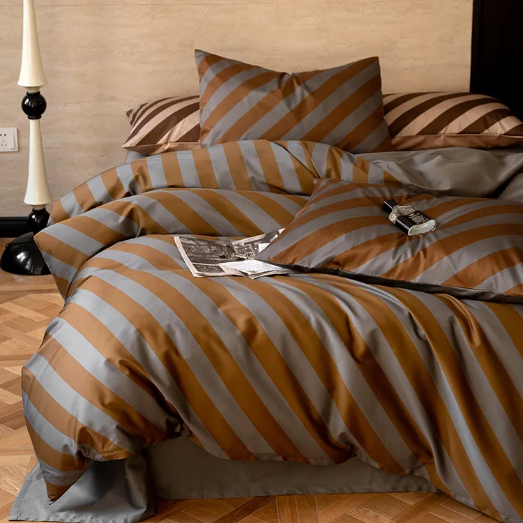 轻奢高级感A类长绒棉纯棉四件套全棉床单被套家纺床上用品四季款