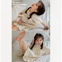 SKD2420女童韩版洋气满印连衣裙夏装新款儿童蝴蝶结家居睡裙潮