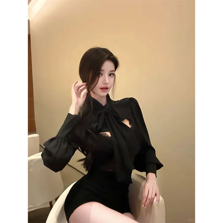【上东富人区】ins改良版小众设计私服两件套衬衫女+高腰显瘦短裤