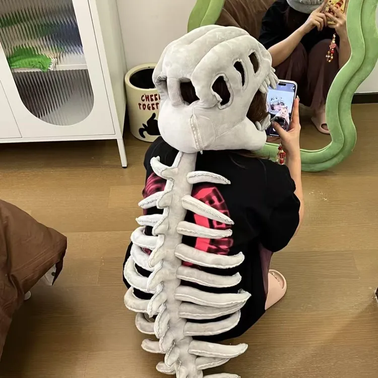 恐龙骨架搞怪恐龙头套装扮服饰毛绒玩具趣味整蛊创意玩具