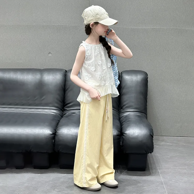 简约潮牌店铺儿童服装2025年款衣服女童装夏装套装6-12岁高级感15