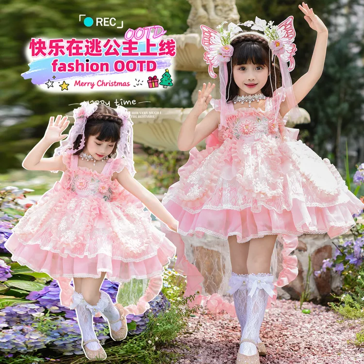 女童连衣裙夏2026新款洋气儿童洛丽塔公主裙女孩夏季绝美礼服裙子