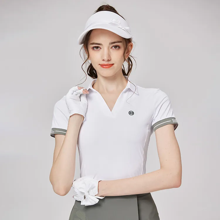 春夏女士高尔夫服装女士短袖上衣透气运动百搭短袖T恤收腰百褶裙