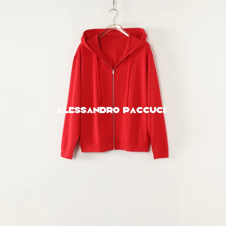 AP洛哥53106WT 连帽抽绳100棉拉链纯色时尚休闲简约风格外套