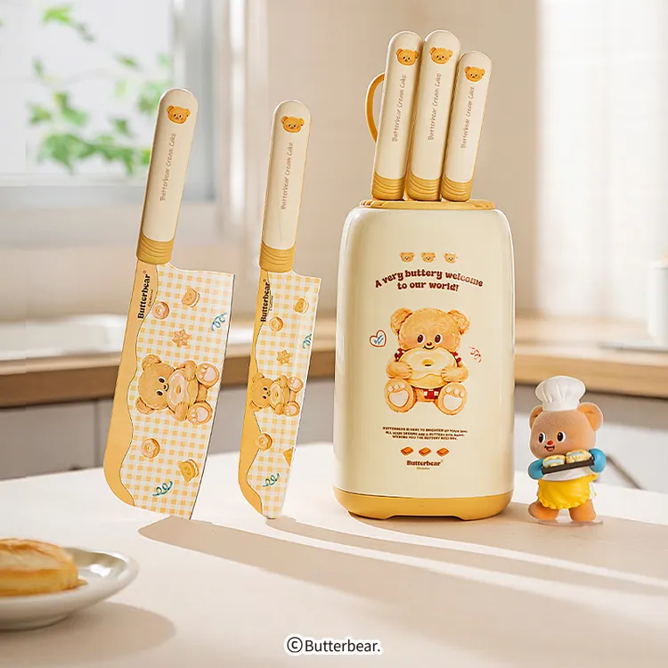 【摩登主妇&黄油小熊】婴儿辅食刀具套装厨房工具菜刀板组合厨具