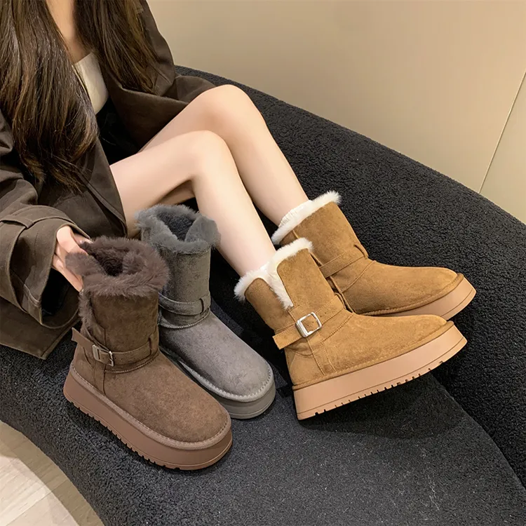 中筒东北时尚雪地靴桑坡女式短筒雪地靴时尚棉靴女