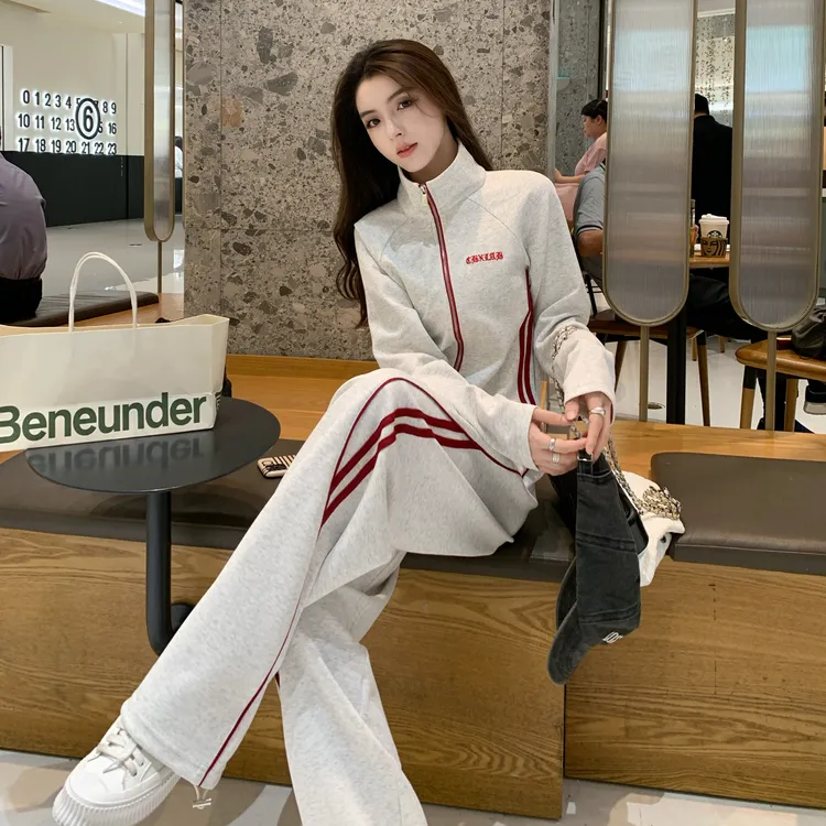 入秋穿搭一整套女装显瘦网红炸街洋气休闲运动服卫衣阔腿裤两件套