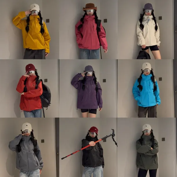 【原创服饰专属】户外立体剪裁男女同款三防连帽软壳冲锋夹克外套