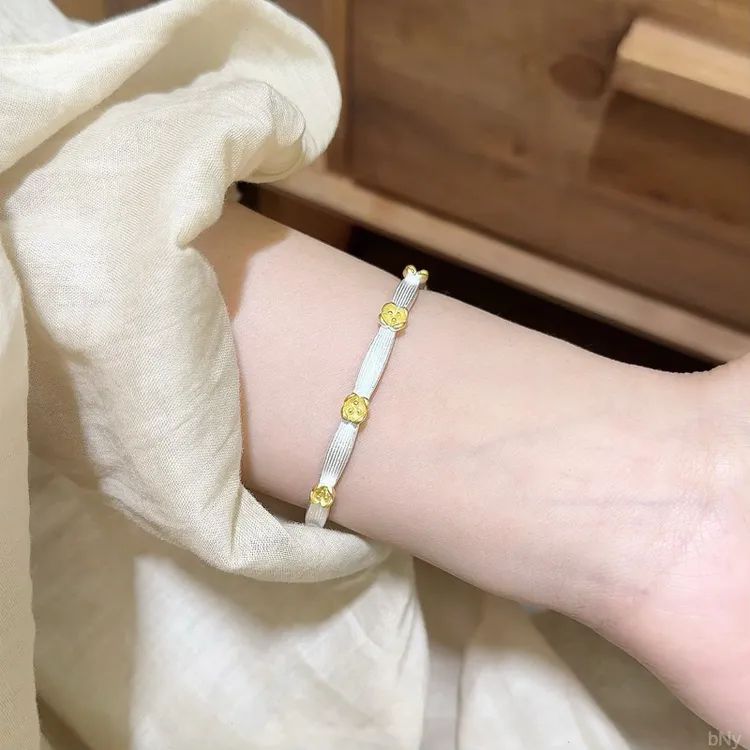银9999手镯桂花镯子轻奢新中式高级送女友闺蜜生日礼物