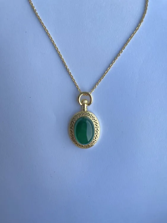 绿翡翠13*18蛋面镂空花丝吊坠d10(拍一发一 多样性发货)