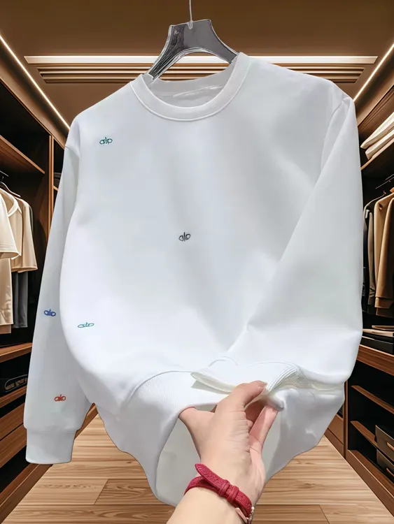 男士简约运动卫衣长袖打底潮流男装圆领套头字母刺绣休闲百搭上衣