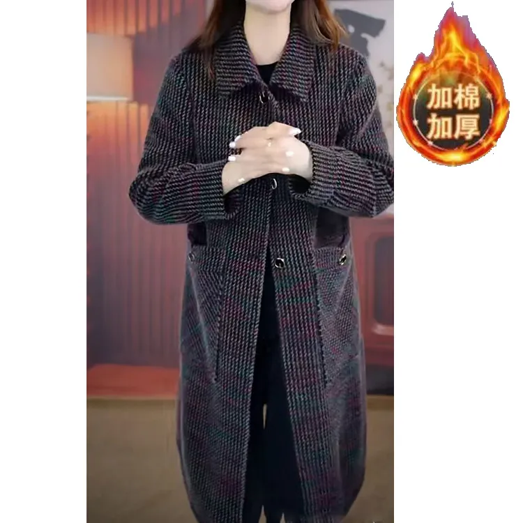 毛呢大衣秋冬气质减龄棉服外套女新款洋气休闲风衣