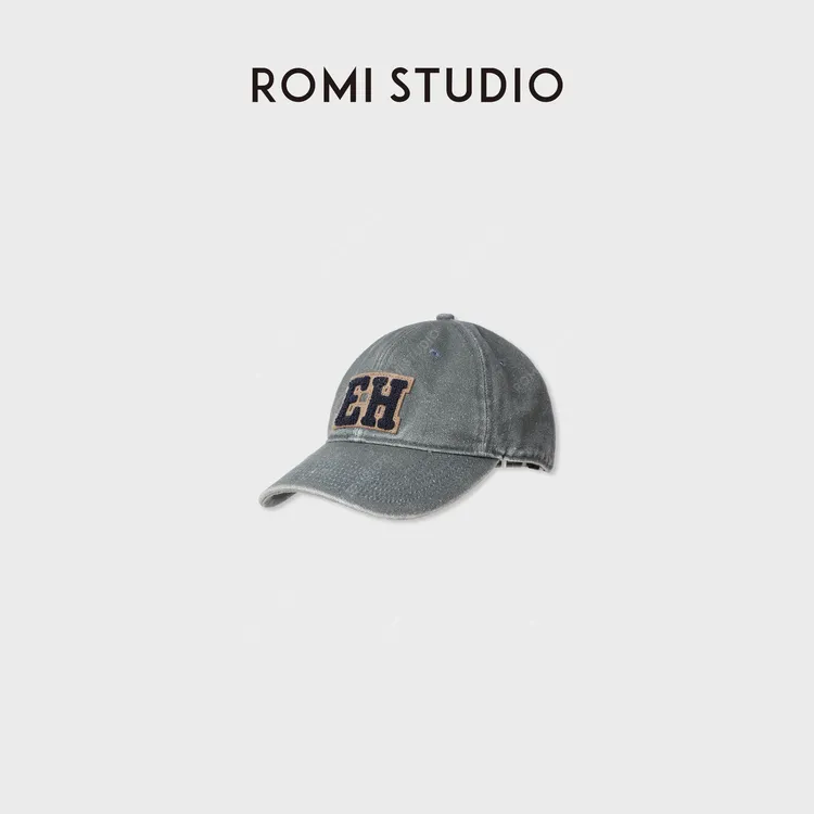 ROMI STUDIO“美式复古” 棉质字母刺绣可调节棒球帽 RWCLP37122