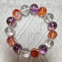 【Denini】天然水晶手串高频紫双A白水红胶花DIY独家款·三生三世