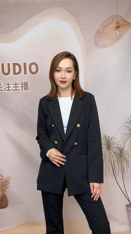 新疆包邮长袖休闲风法式双排扣戗驳领西装百搭短款网红显瘦