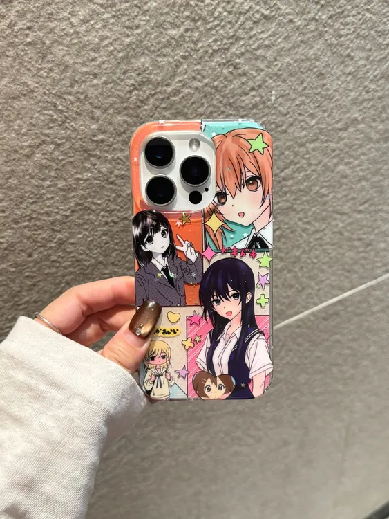 漫画卡通女孩插画适用iPhone16苹果17promax手机壳15pm新款14女13