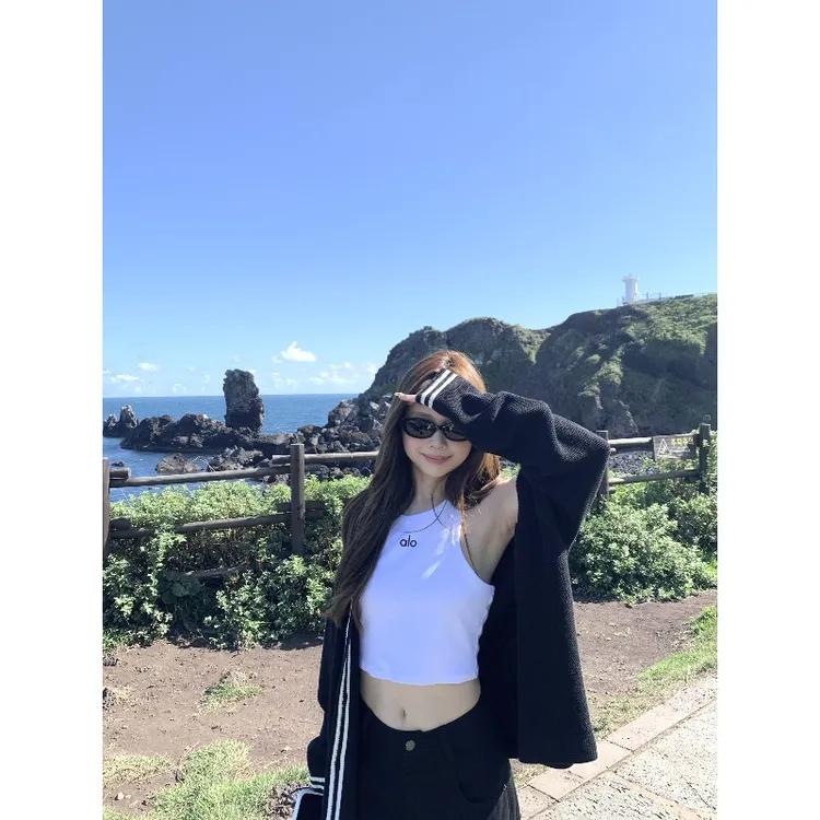 【 慢调巴黎】撞色针织开衫女秋季宽松毛衣外套+百搭工字背心22533#