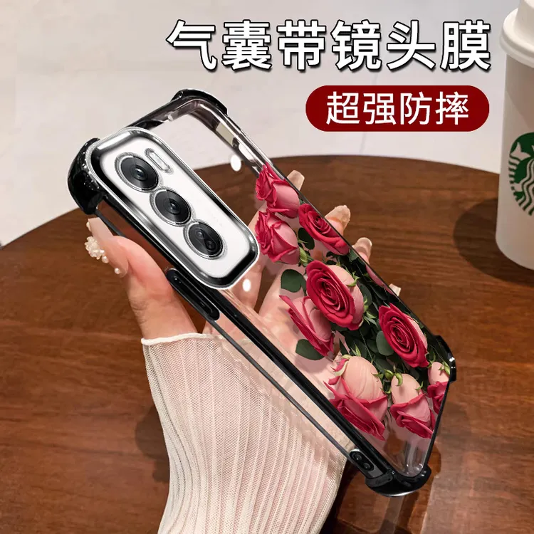 适用OPPOReno12手机壳透明防摔reno12pro硅胶全包镜头女款高颜值