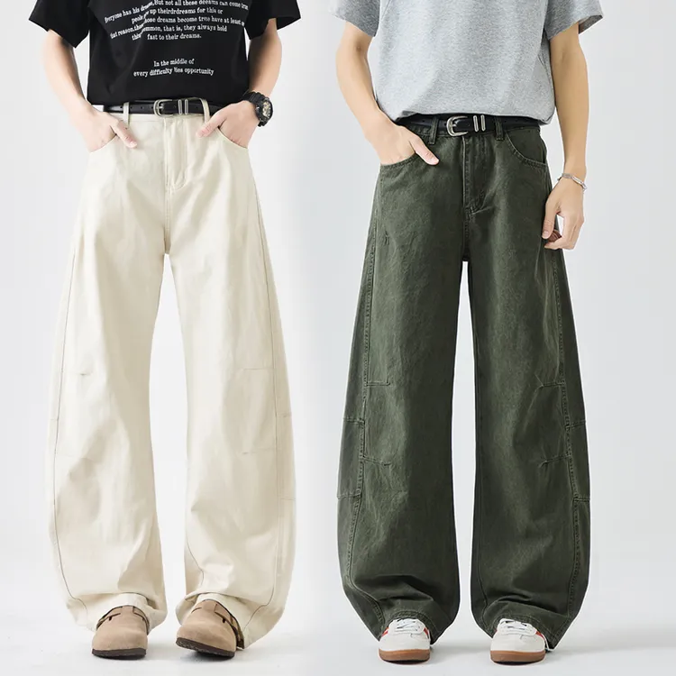 2025秋冬新款美式弯刀休闲裤男女高街潮流高级感宽松直筒阔腿长裤