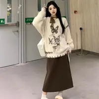 C-6143大码秋季新款百搭简约半身裙