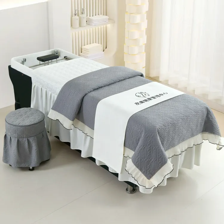 泰式头疗洗头床罩三件套高档奢华美容美发单件奶油风2025新款四季