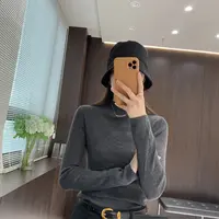 IMFLY金小金自制女装 针织衫DYW9853秋季半高领气质长袖内搭上衣