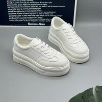 厚底小白鞋圆头秋季休闲板鞋白色韩版女鞋 25710