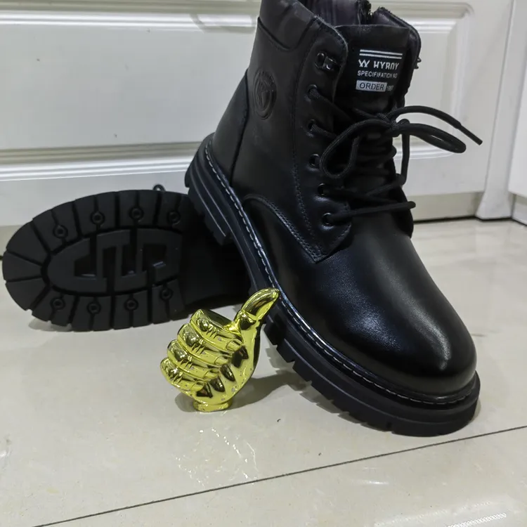 2025秋冬新款马丁靴头层牛皮真羊毛保暖舒适亲肤高帮防滑耐磨超帅