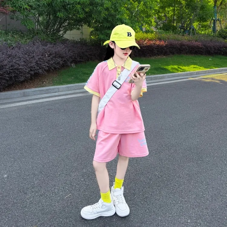 女童时尚套装洋气时髦夏季2025新款中大童初中生夏装运动休闲穿搭