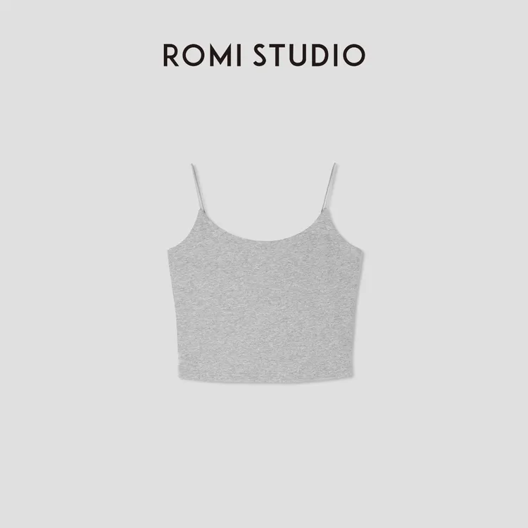 ROMI STUDIO“夏日碎片”轻柔棉质多色弹力针织吊带背心 24SST582