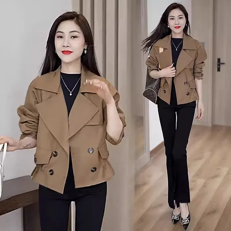 时尚短款风衣女秋季新款洋气减龄今年流行小个子百搭显瘦休闲外套