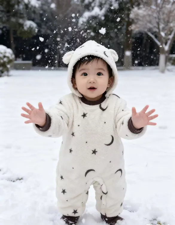 云朵绒婴幼儿连身衣公主风冬季休闲女爬服哈衣冬装长袖保暖棉衣