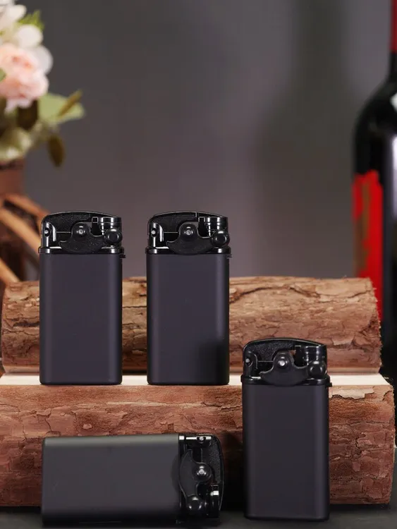 25新款防风防爆加厚翻盖商务蓝焰直冲可定制印字送男友电话打火机