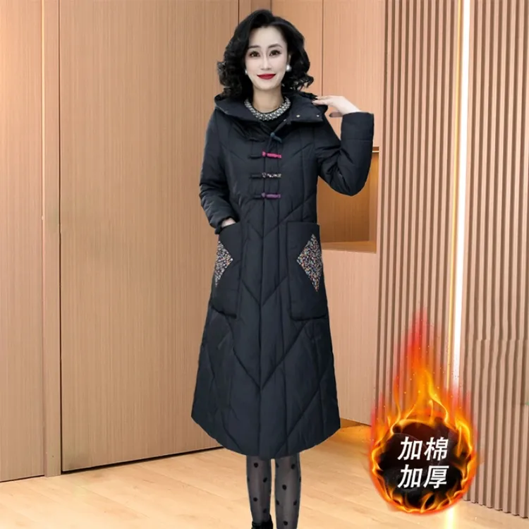 【棉服】冬季时尚高端中长款小个子修身显瘦加棉加厚棉衣棉服外套