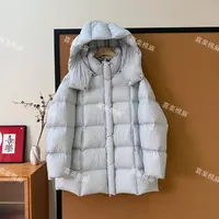 喜樂  2025【新国标90白鸭绒】中长款加厚连帽泡芙经典简约羽绒服女