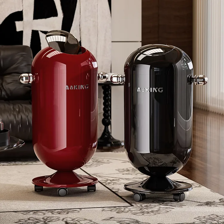 万向轮垃圾桶家用2025新款高颜值轻奢可移动高脚厨房加高摇盖大号