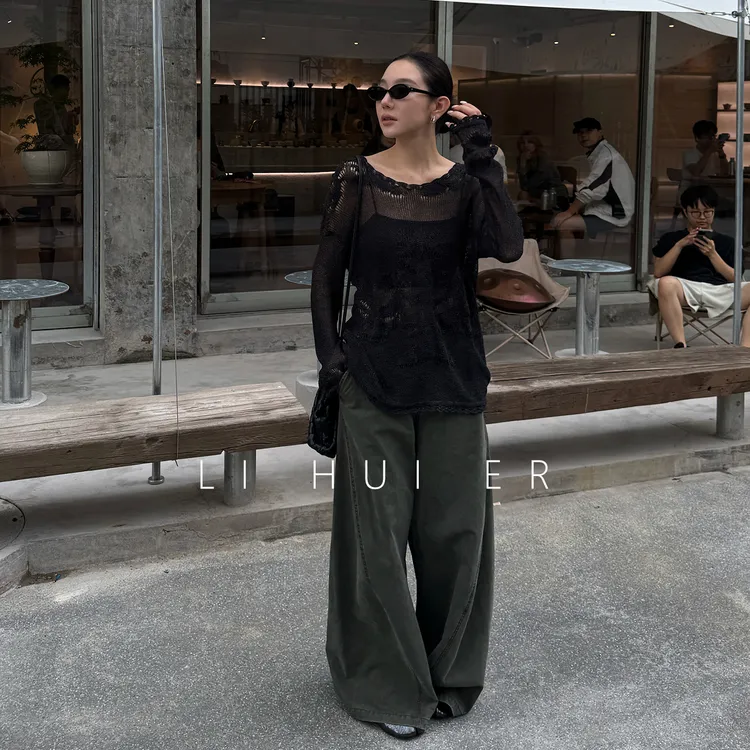 LiHuiEr李慧儿【棕榈枝】2025秋季新款休闲舒适牛仔裤LL025367