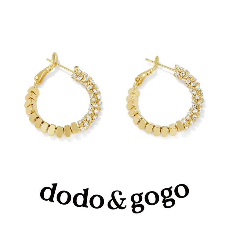 DODOGOGO 合金耳饰 百搭圈圈耳环小众轻奢设计感气质素圈简约耳钉