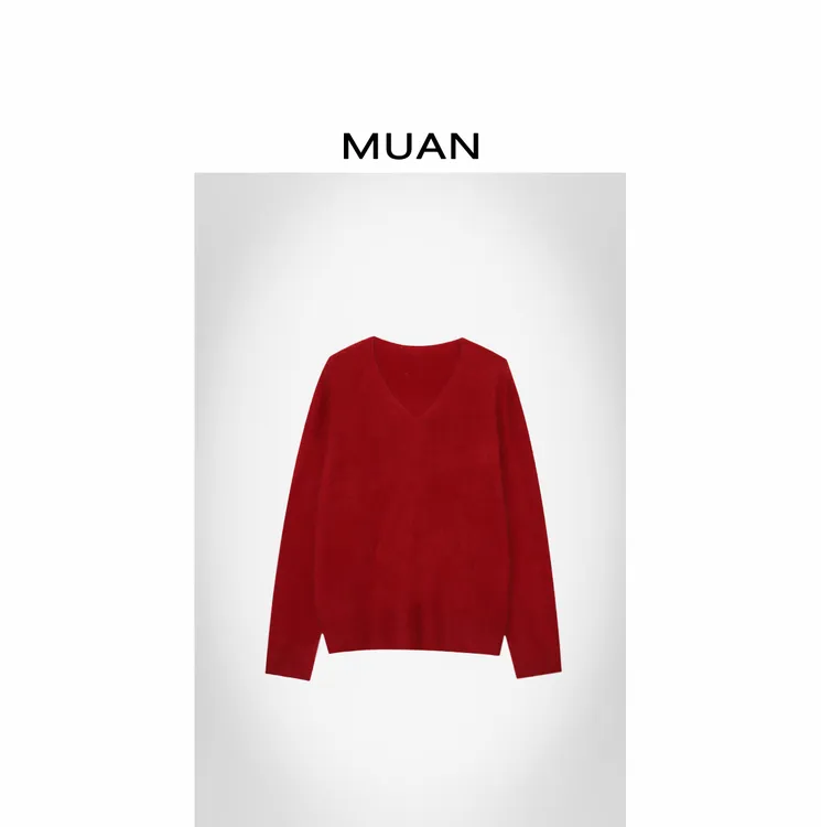木岸MUAN:《罗勒毛衣》 V领版 定制195克V领老钱毛衣D-ST-8302-1