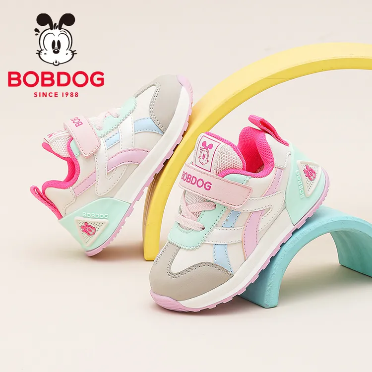 Bobdog/巴布豆女宝宝鞋子0-3岁学步鞋春秋款软底机能鞋防滑小童鞋