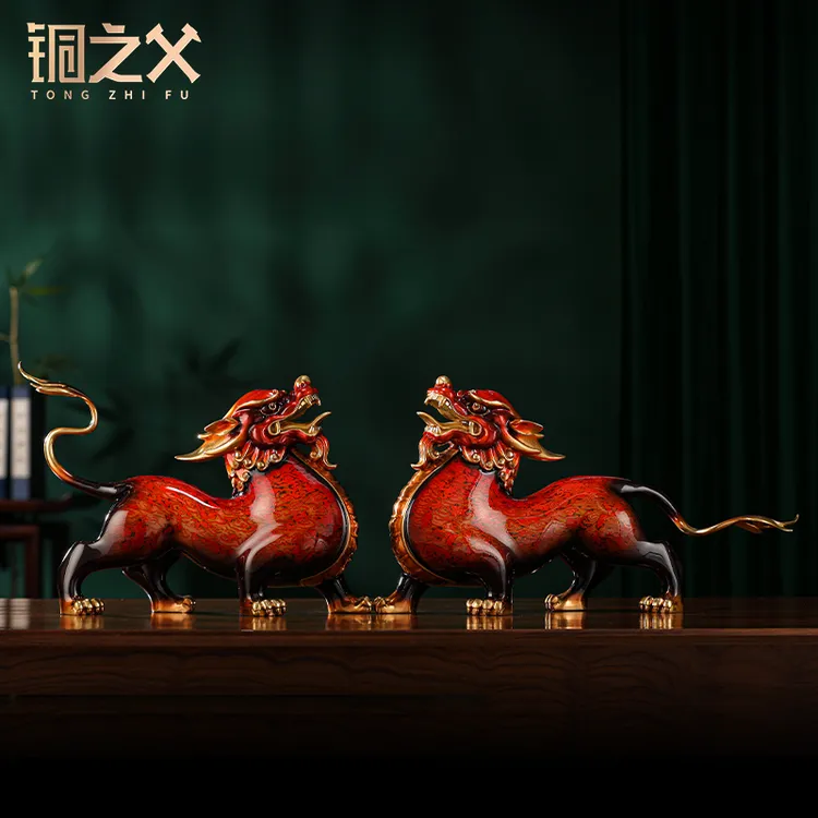 铜之父【财富貔貅】铜工艺品摆件一对客厅玄关摆设开业礼品玄关摆件商品图