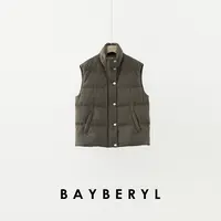 BAYBERYL老贝烟色立领拉链单排扣无袖羽绒马夹YRF5H2646-9/24