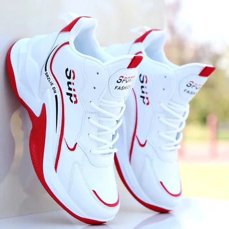 篮球鞋男鞋秋冬季高帮潮鞋皮面防水运动鞋百搭防滑白色学生跑步鞋