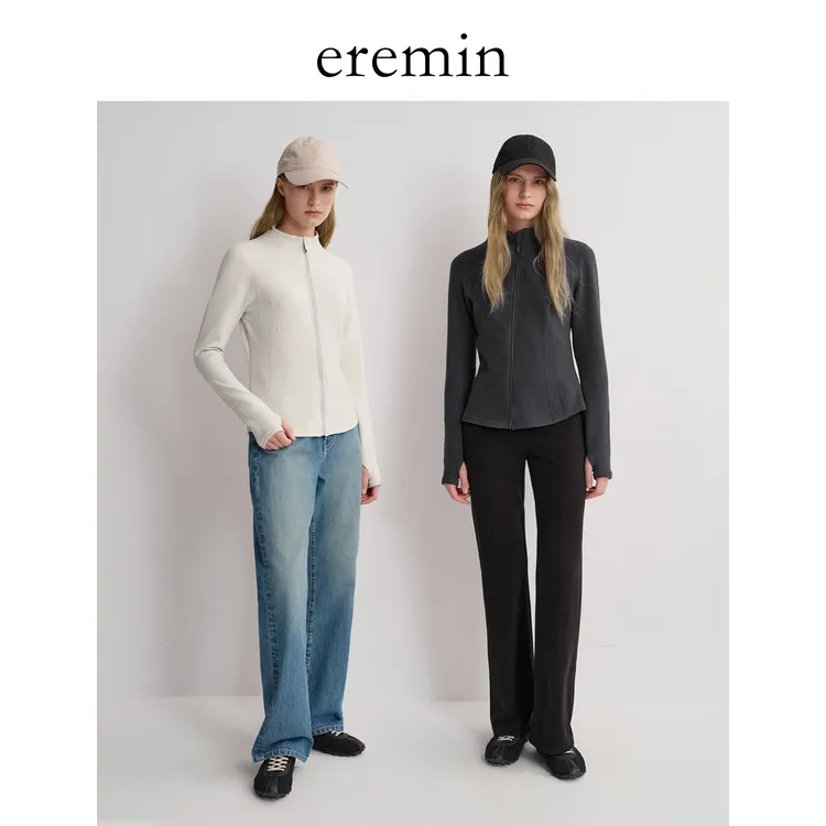 DE Mincollection立领瑜伽服/暖绒立剪显瘦舒适运动休闲上衣56192