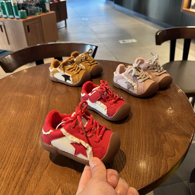 春秋运动鞋女童蕾丝休闲鞋女孩儿童鞋女宝宝软底学步鞋韩版百搭