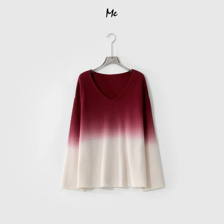 ME【吊染渐变】初秋轻奢极简百搭时尚设计款休闲毛衣MEQA1691