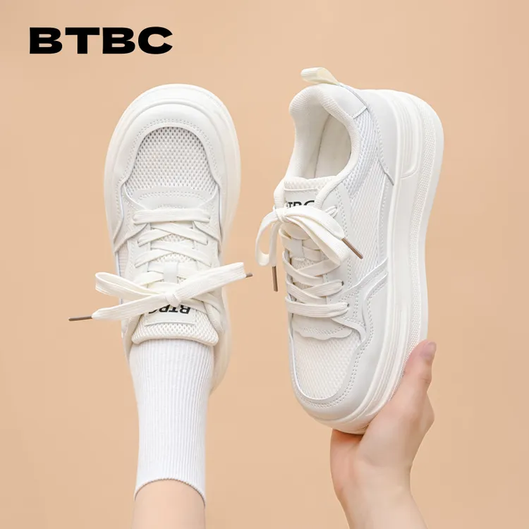 BTBC【厚底小白鞋 】2026年秋季厚底增高休闲鞋百搭透气基础小白鞋商品图