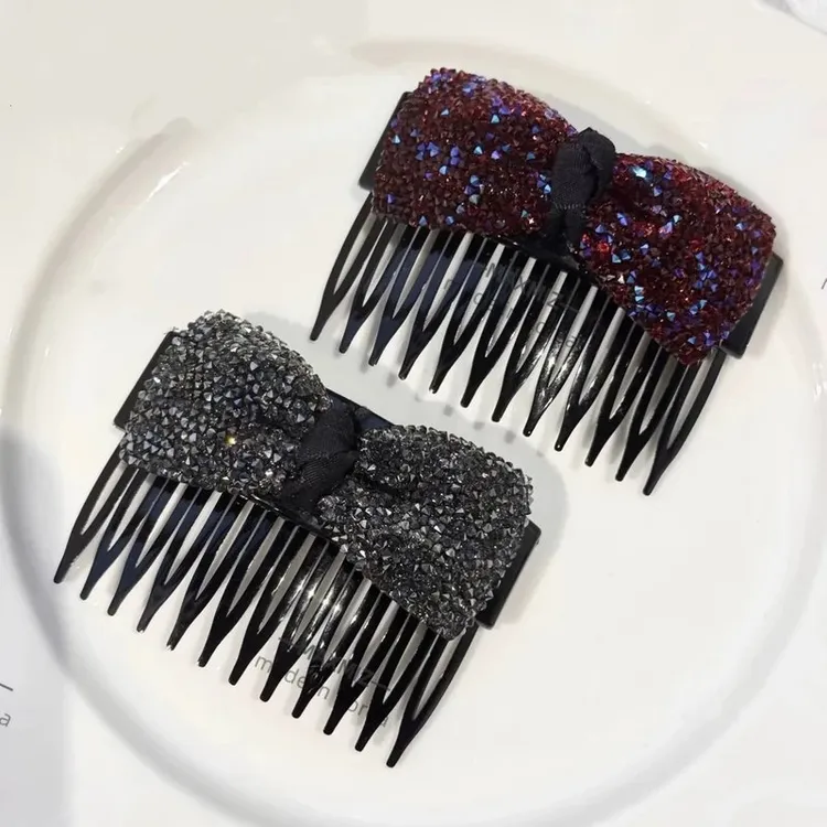 东大门 韩国新款精致砂糖大蝴蝶结发梳ins高级百搭精美齿梳韩版