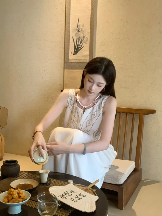 EIA一尧【忘忧】复古松弛禅意买手宽松连衣裙夏慵懒民族风气质长裙