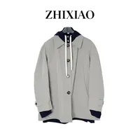 【ZHIXIAO】秋冬新款：长袖带帽风衣外套34767-1
